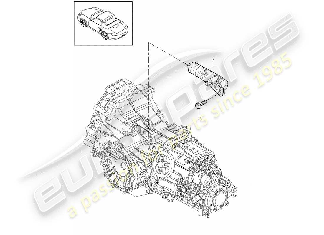 porsche 2011 (987 boxster) kupplungsausrückung ersatzteildiagramm
