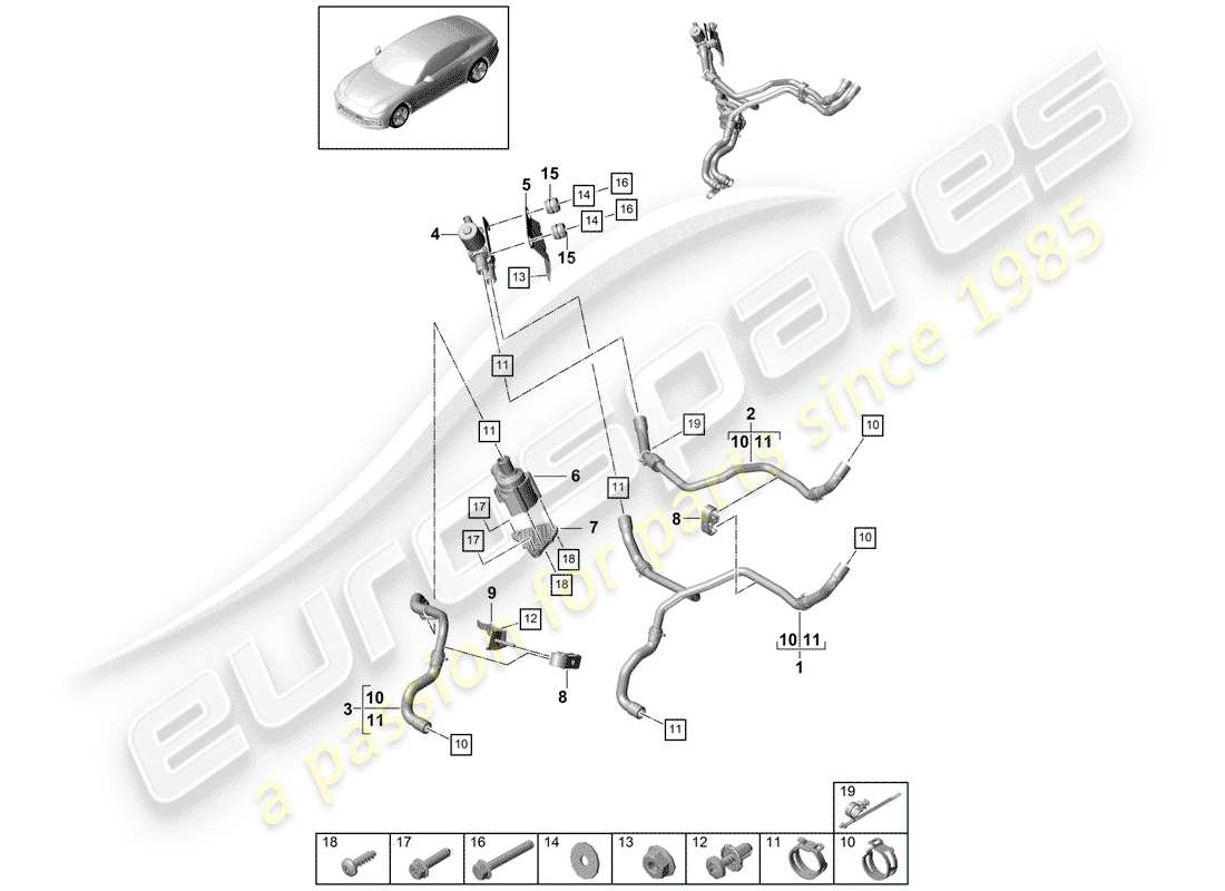 porsche 2020 (panamera 971-1) heizung teilediagramm
