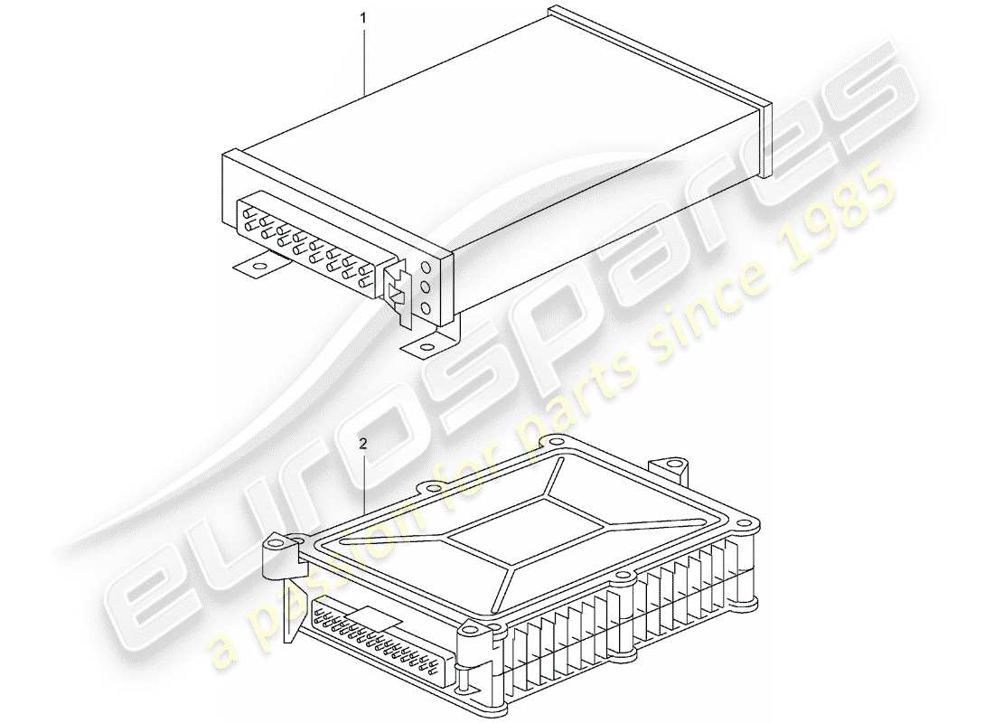 porsche 1991 (refurbished and exchange catalogue) steuergeräte ersatzteildiagramm