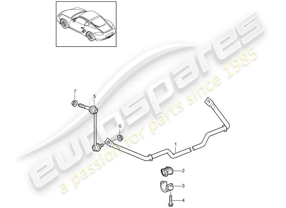 porsche 2011 (987 cayman) stabilisator - ersatzteildiagramm
