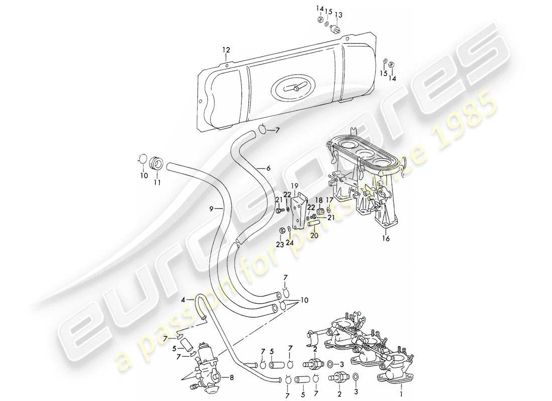 porsche 1973 (911) vakuumsystem - für - kupplungsausrückung - einspritzsystem - für - sportomatic - d - mj 1972>> ersatzteildiagramm
