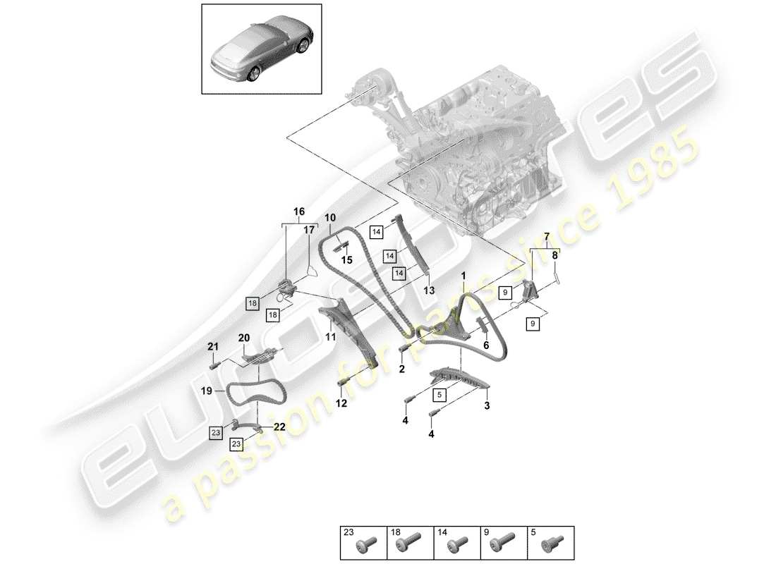 porsche 2020 (panamera 971-1) steuerkette ersatzteildiagramm