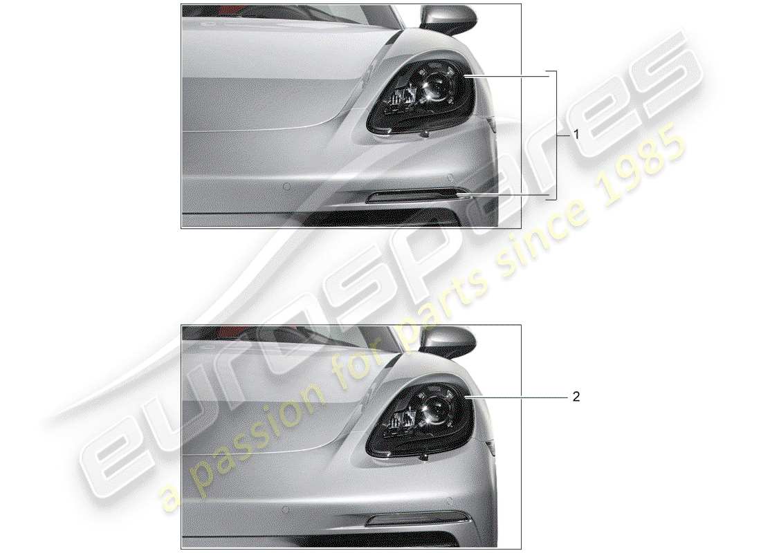 porsche 2013 (tequipment 98x/99x) scheinwerfer-teilediagramm