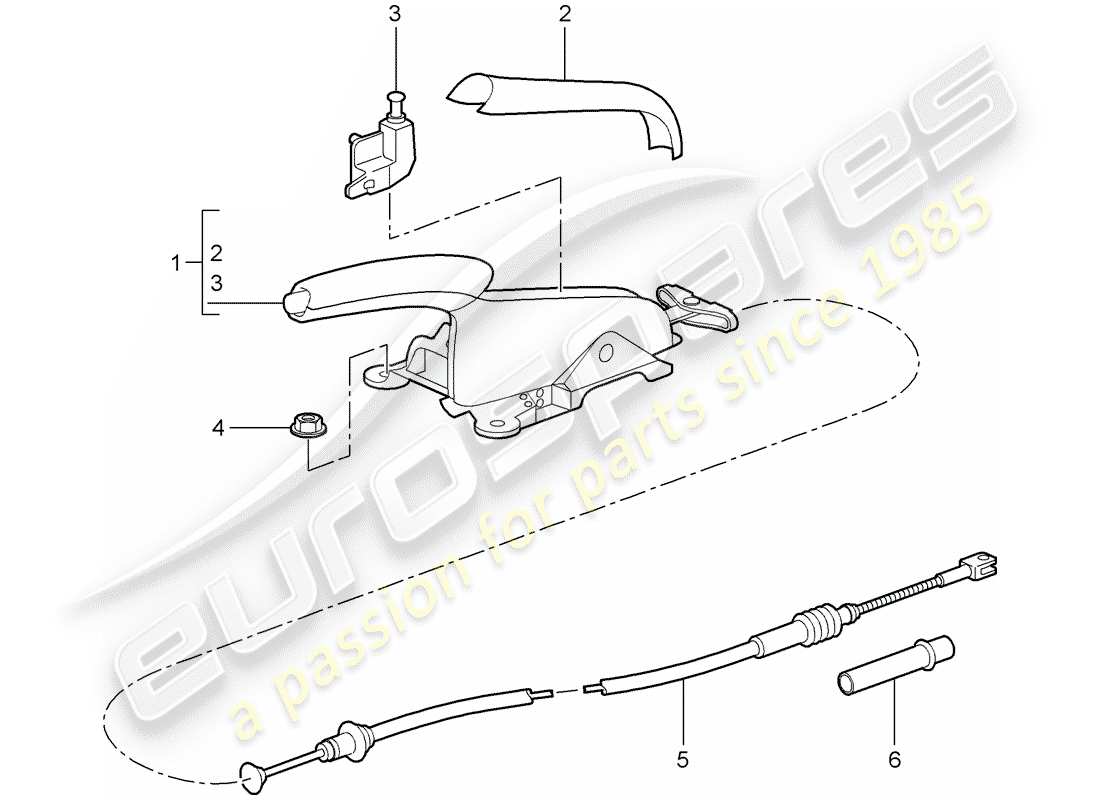 porsche 2008 (997-1 gt3) handbremse ersatzteildiagramm