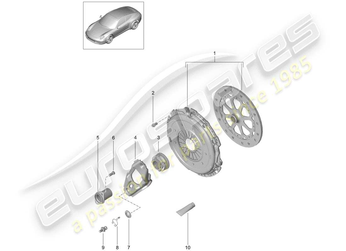 porsche 2015 (991-1) kupplung teilediagramm