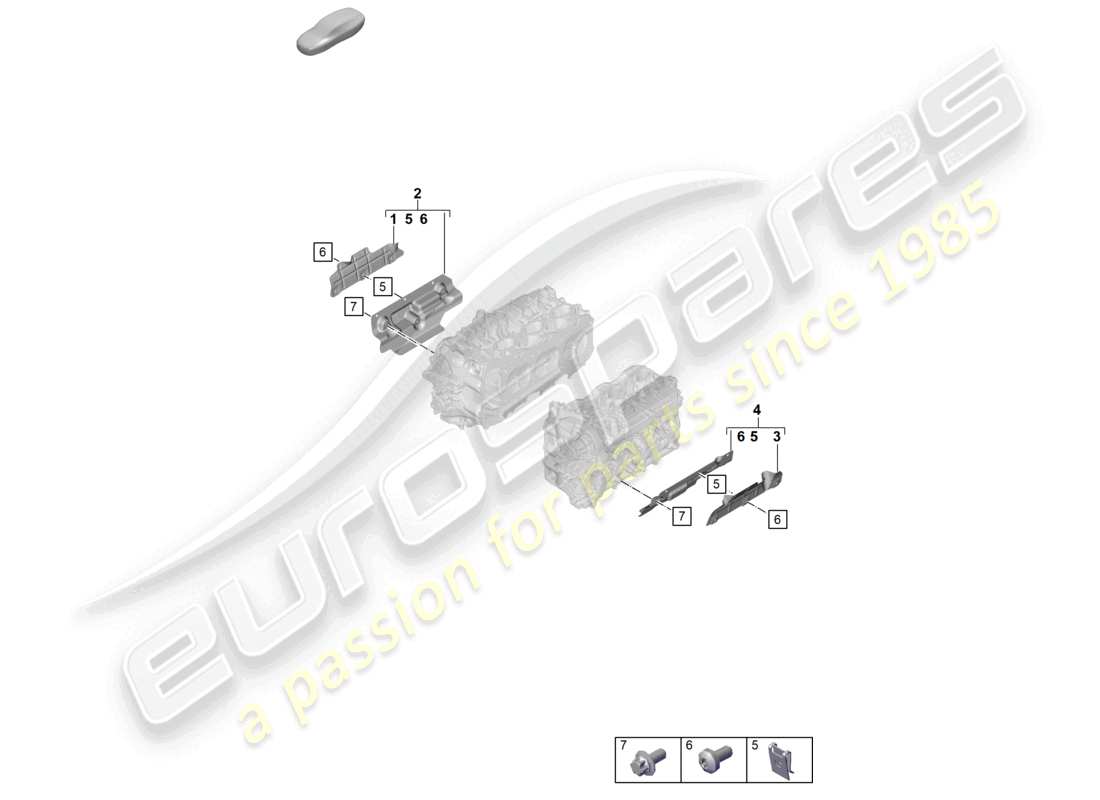 porsche 2020 (718 cayman) zylinderkopf-abdeckplatten teilediagramm