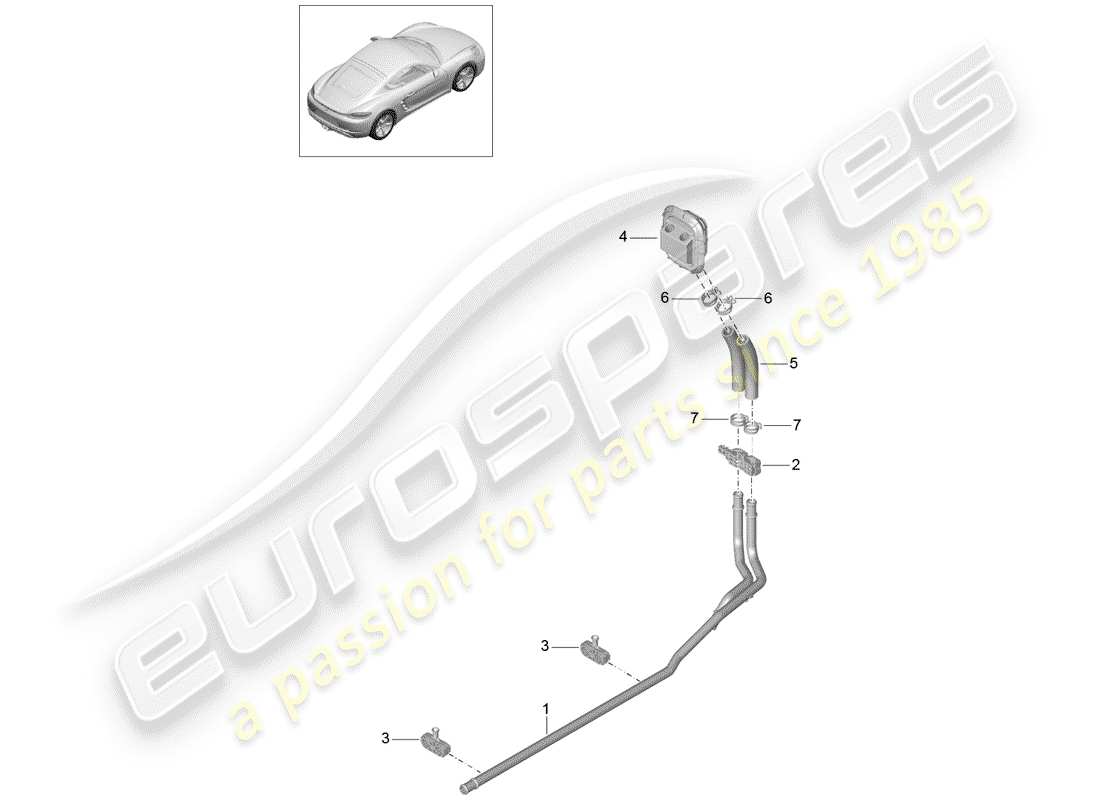 porsche 2020 (718 cayman) heizung teilediagramm
