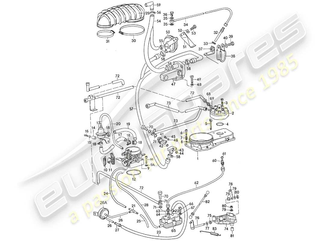 porsche 1977 (911) für - k - jetronic - gemischreglereinheit ersatzteildiagramm