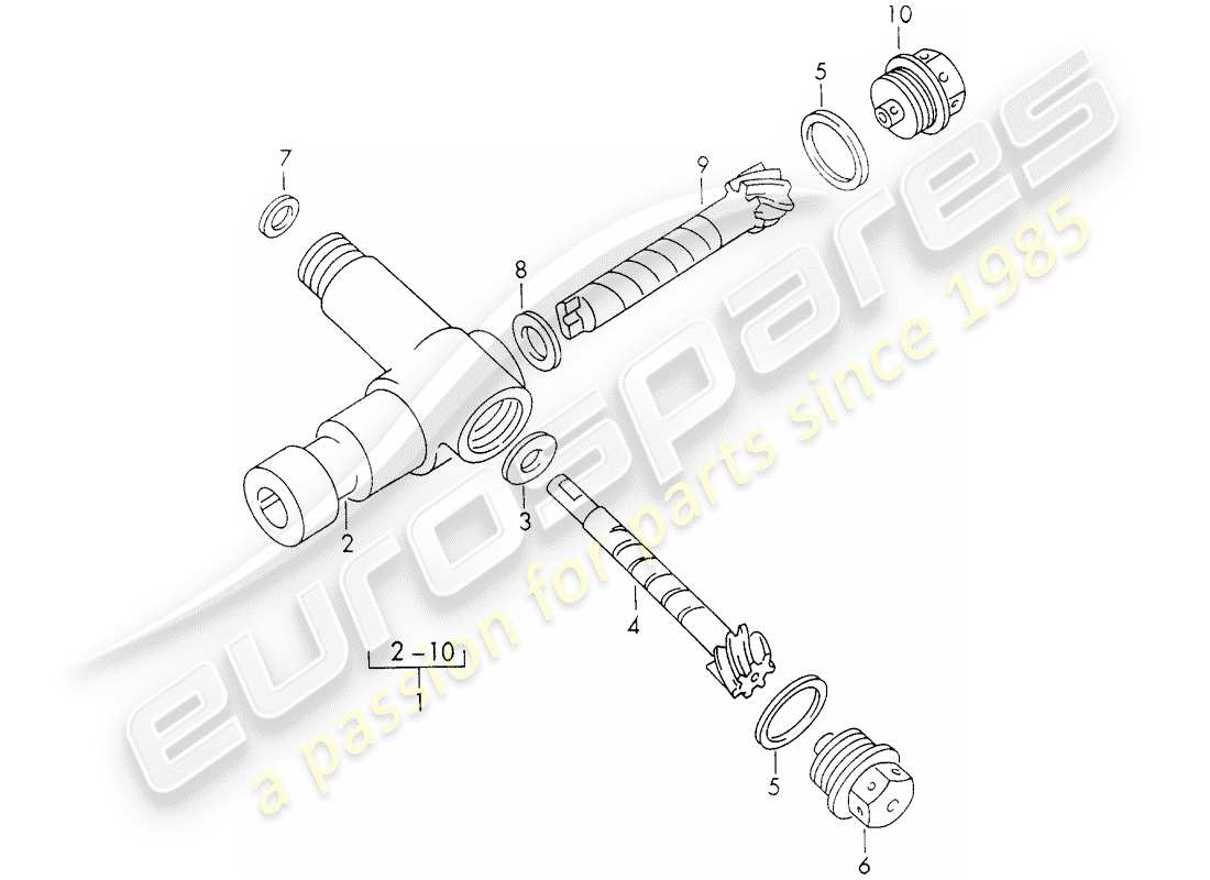 porsche 1964 (356b/356c) antriebsmechanismus - drehzahlmesser ersatzteildiagramm