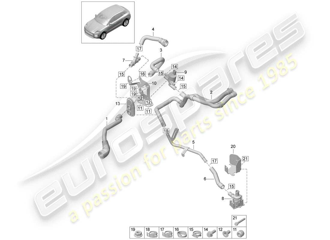 porsche 2020 (macan) heizung teilediagramm
