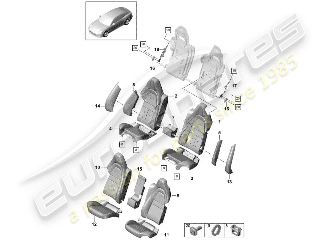 porsche 2017 (panamera 971-1) seat-ersatzteildiagramm