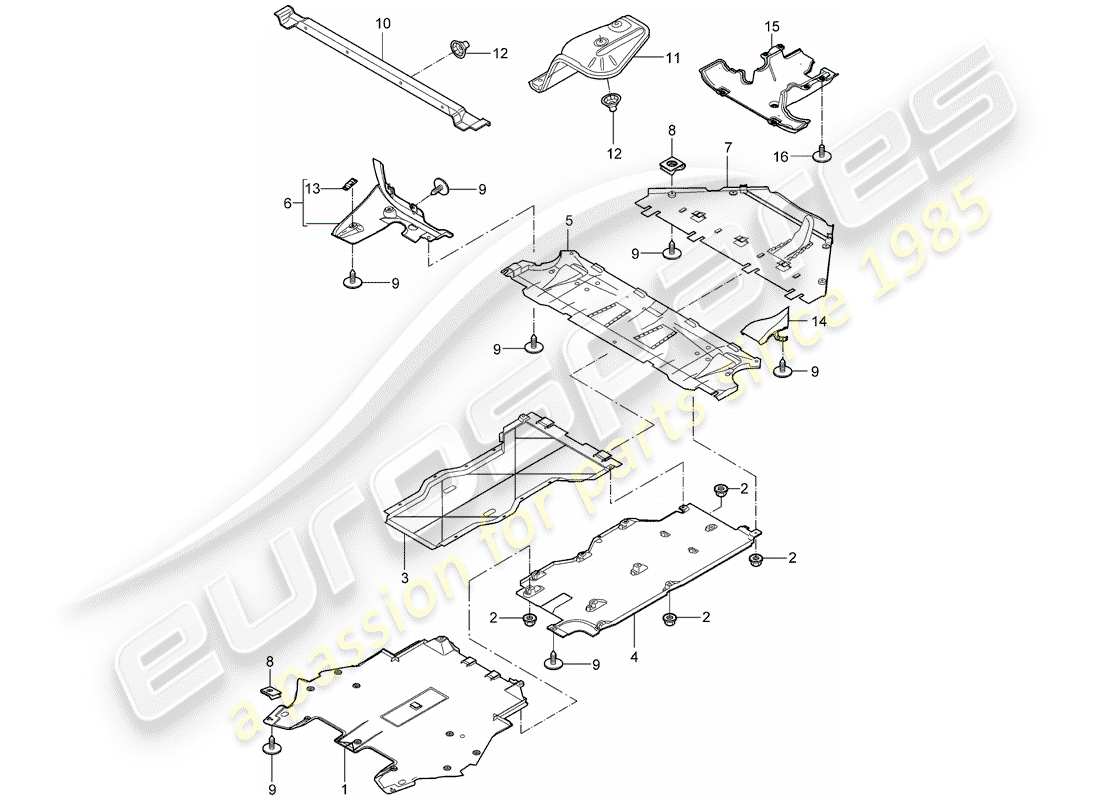 porsche 2007 (997-1 gt3) trims-teilediagramm