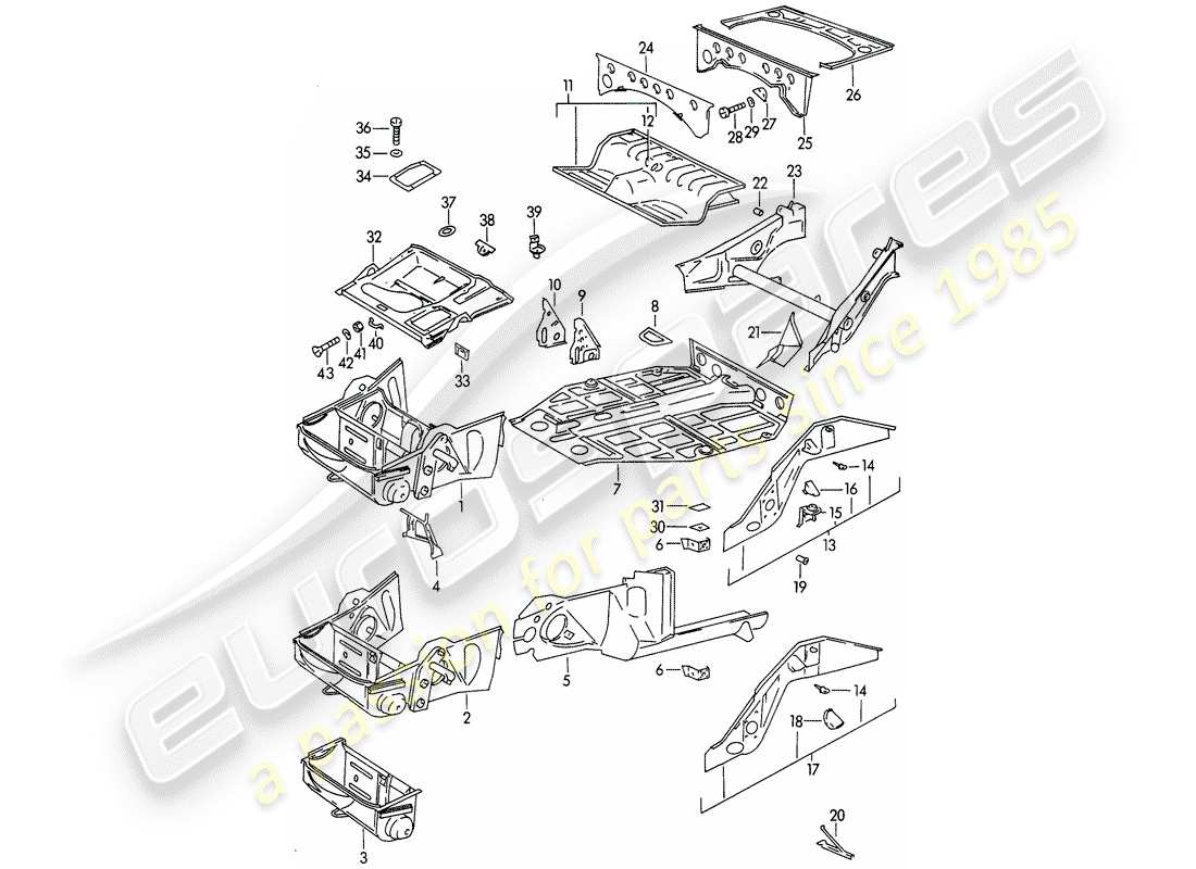 porsche 1961 (356b/356c) frame-teilediagramm