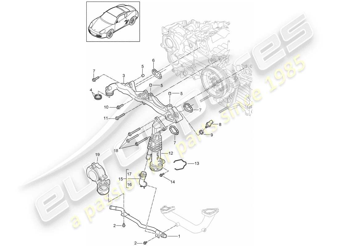 porsche 2010 (987 cayman) hilfsrahmen-ersatzteildiagramm