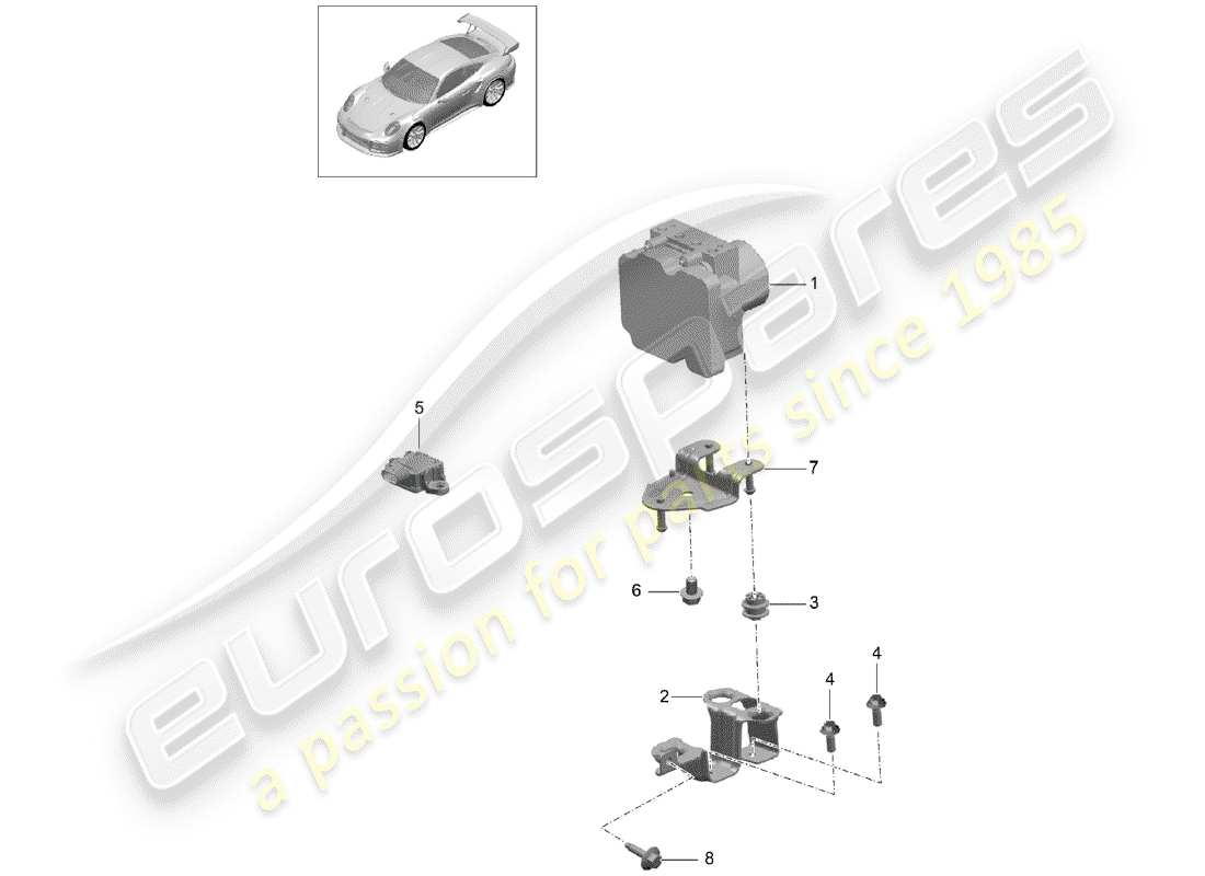 porsche 991 turbo (2015) hydraulikeinheit ersatzteildiagramm