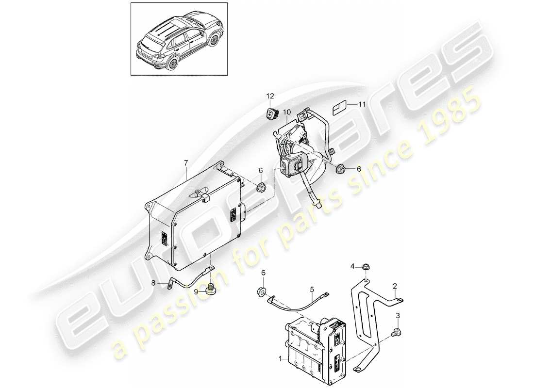 porsche 2011 (cayenne e2 92a) heizzentrum; heizkernstück; heizungsgehäuse teilediagramm