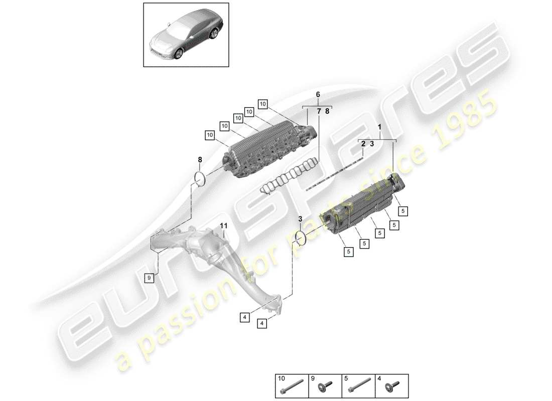 porsche 2020 (panamera 971-1) ansaugrohr - teilediagramm