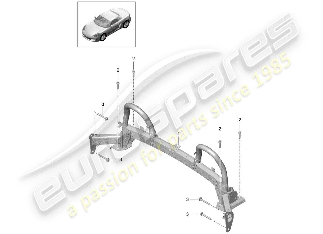 porsche 2020 (718 boxster) roll bar-ersatzteildiagramm