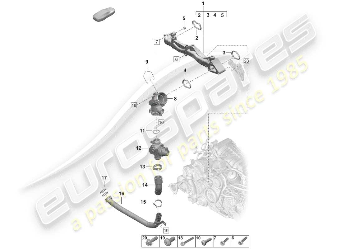 porsche 2019 (992-1) hilfsrahmen-ersatzteildiagramm