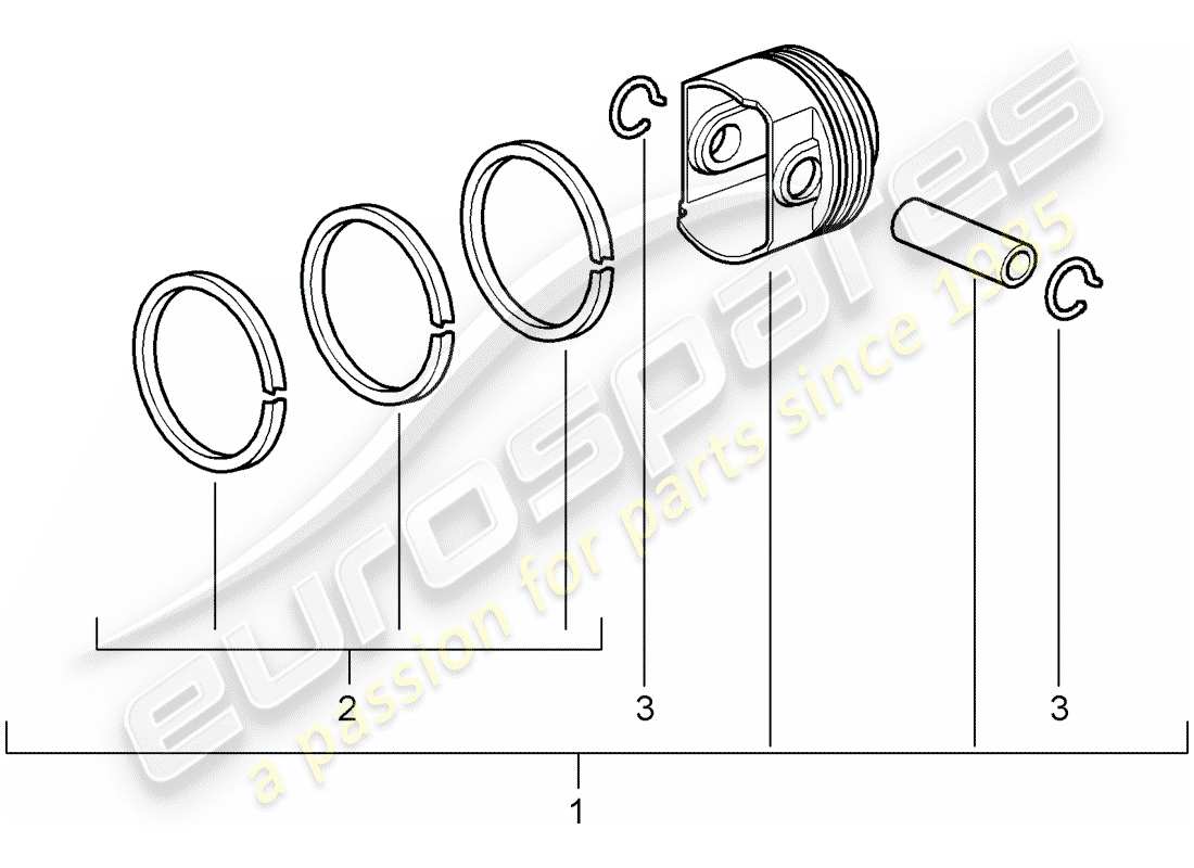 porsche 2008 (987 cayman) kolben-teilediagramm