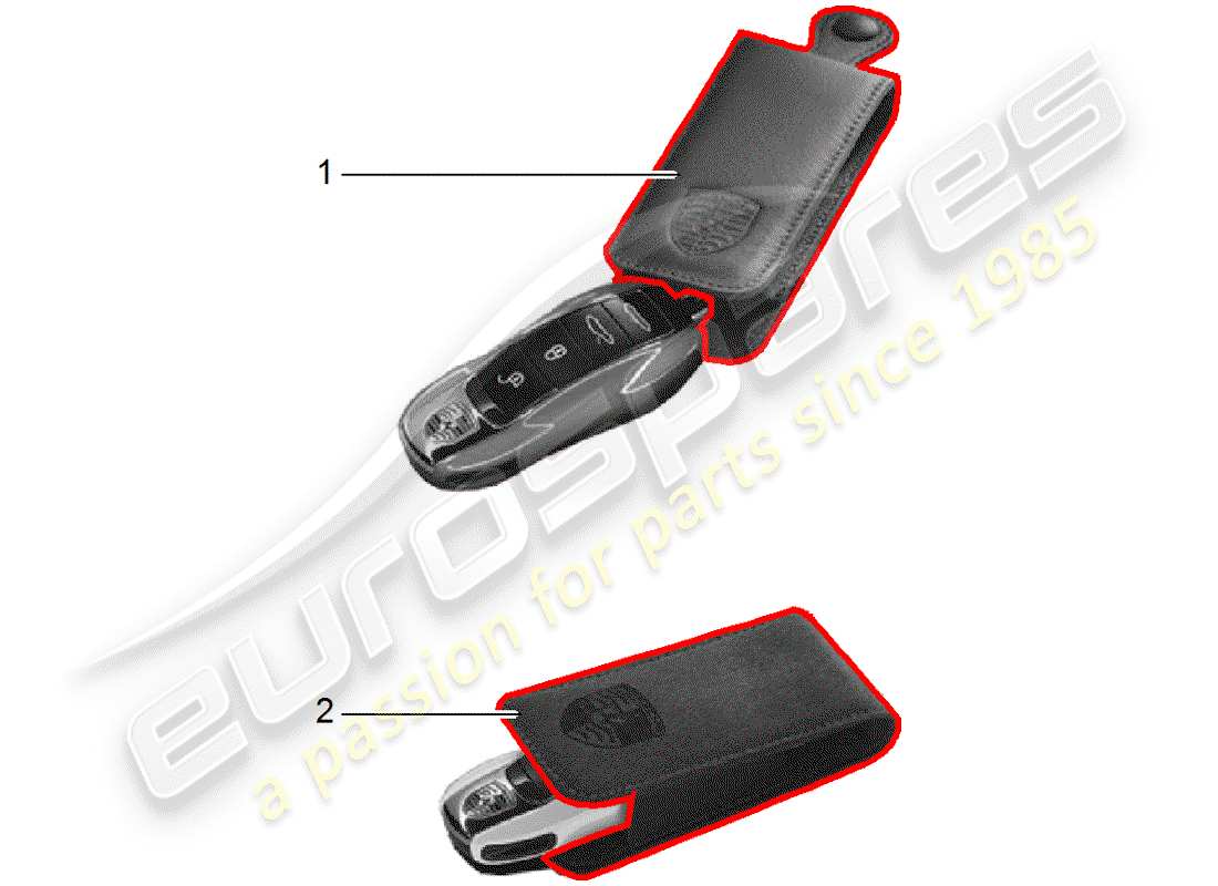porsche 2018 (tequipment macan) schluessel-etui ersatzteildiagramm