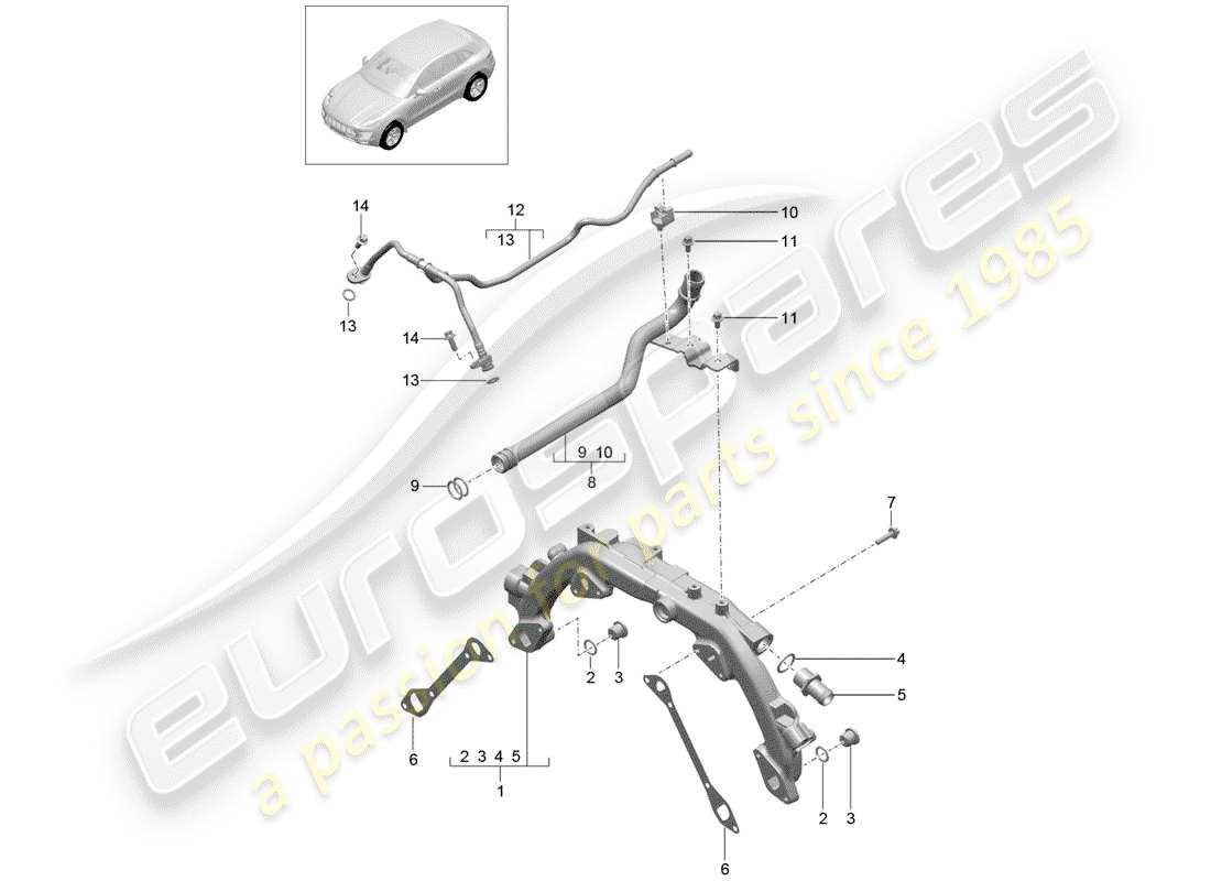 porsche 2017 (macan) wasserkühlung teilediagramm