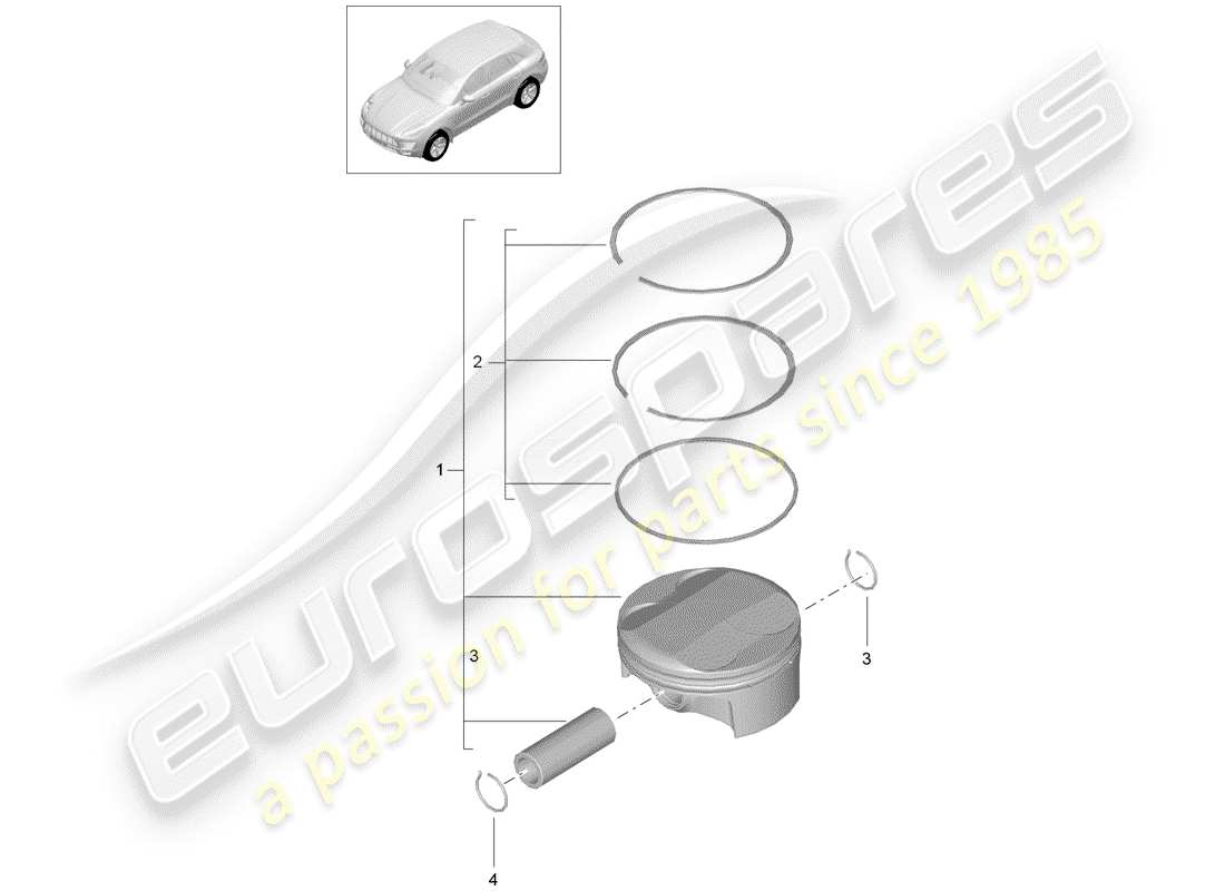 porsche 2017 (macan) kolben-teilediagramm