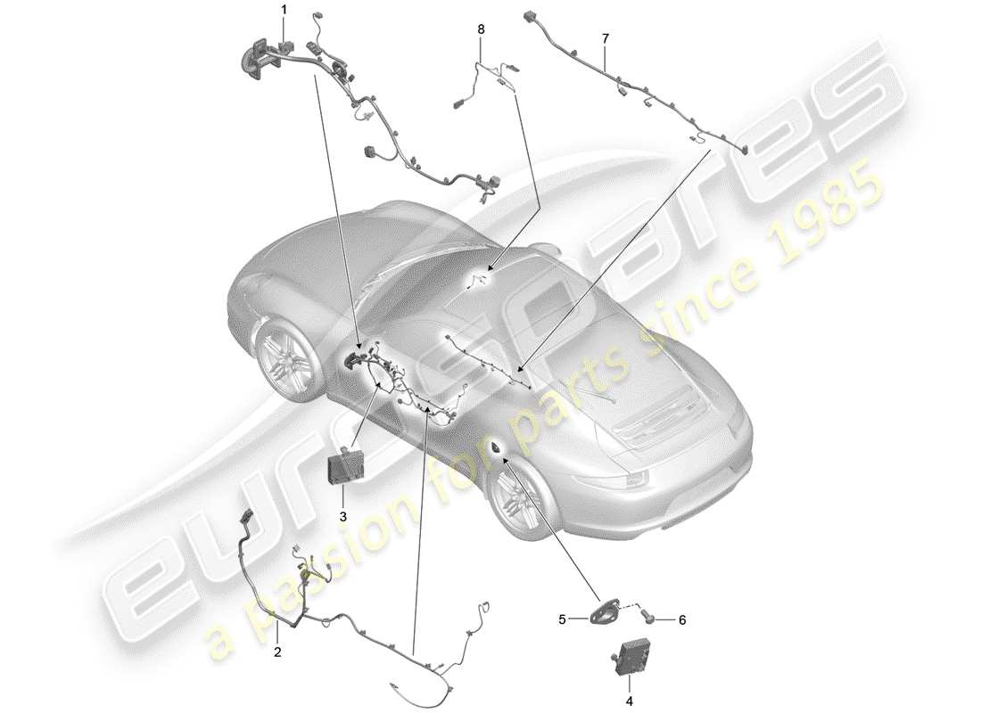 porsche 2013 (991-1) kabelbäume teilediagramm