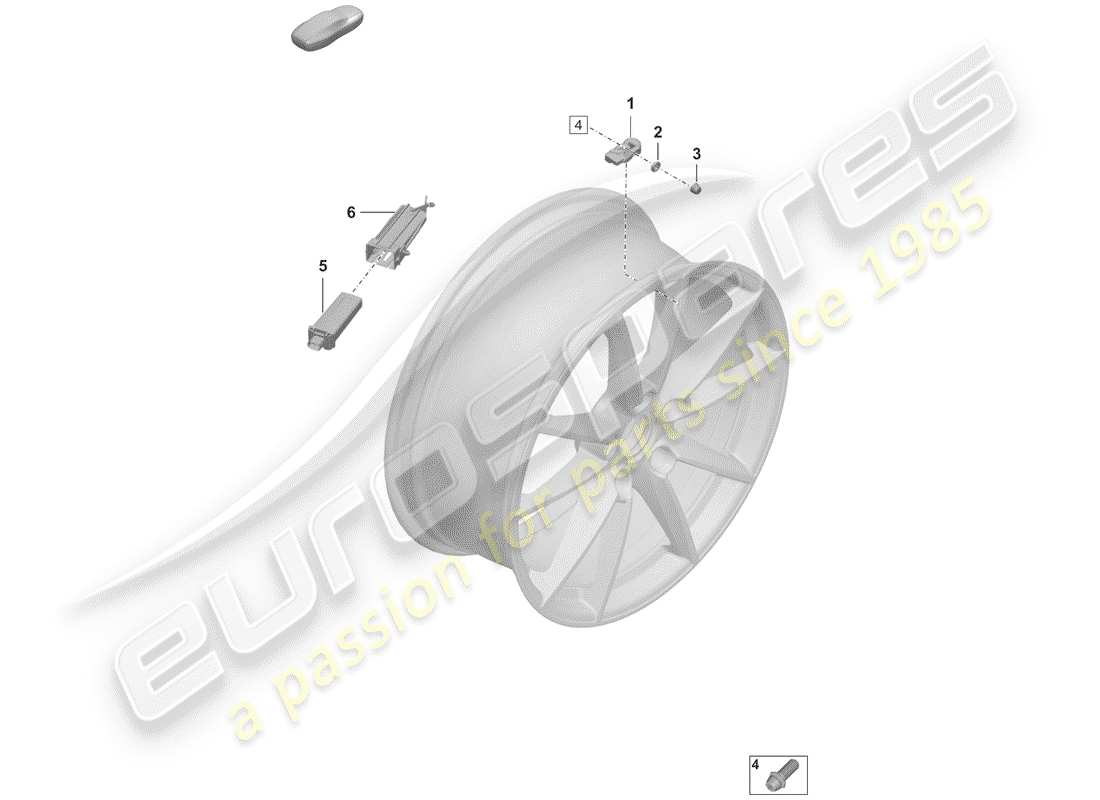 porsche 2020 (992-1) reifendruck-kontrollsystem teilediagramm