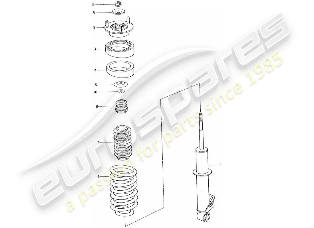 porsche 2002 (996 turbo / gt2) stossdämpfer - schraubenfeder ersatzteildiagramm