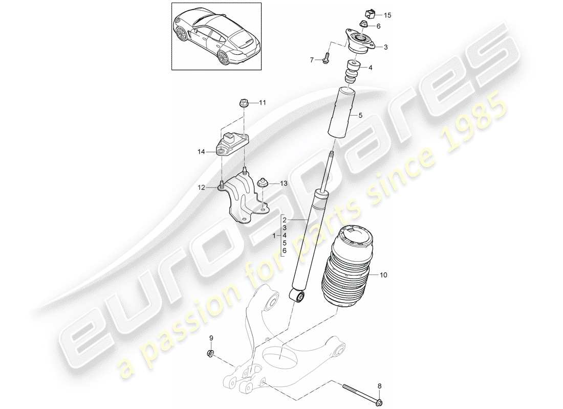 porsche 2011 (panamera 970) aufhängung teilediagramm