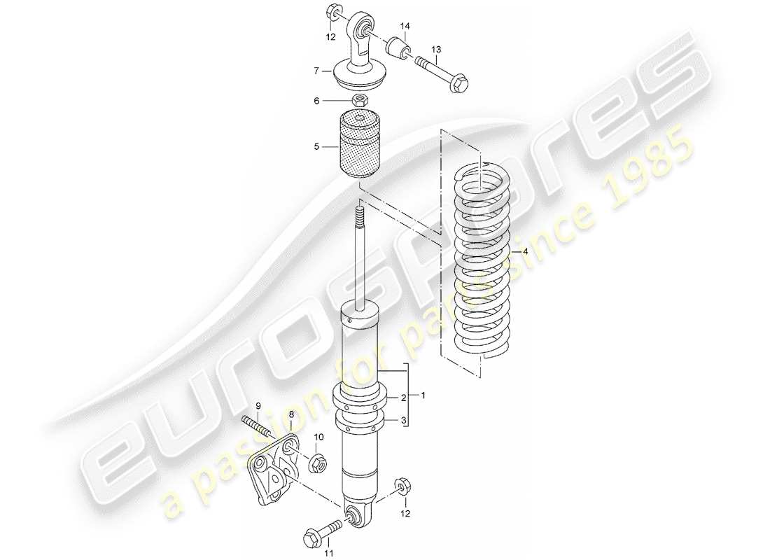 porsche 2006 (carrera gt) aufhängung - stossdämpferfeder - halterung teilediagramm