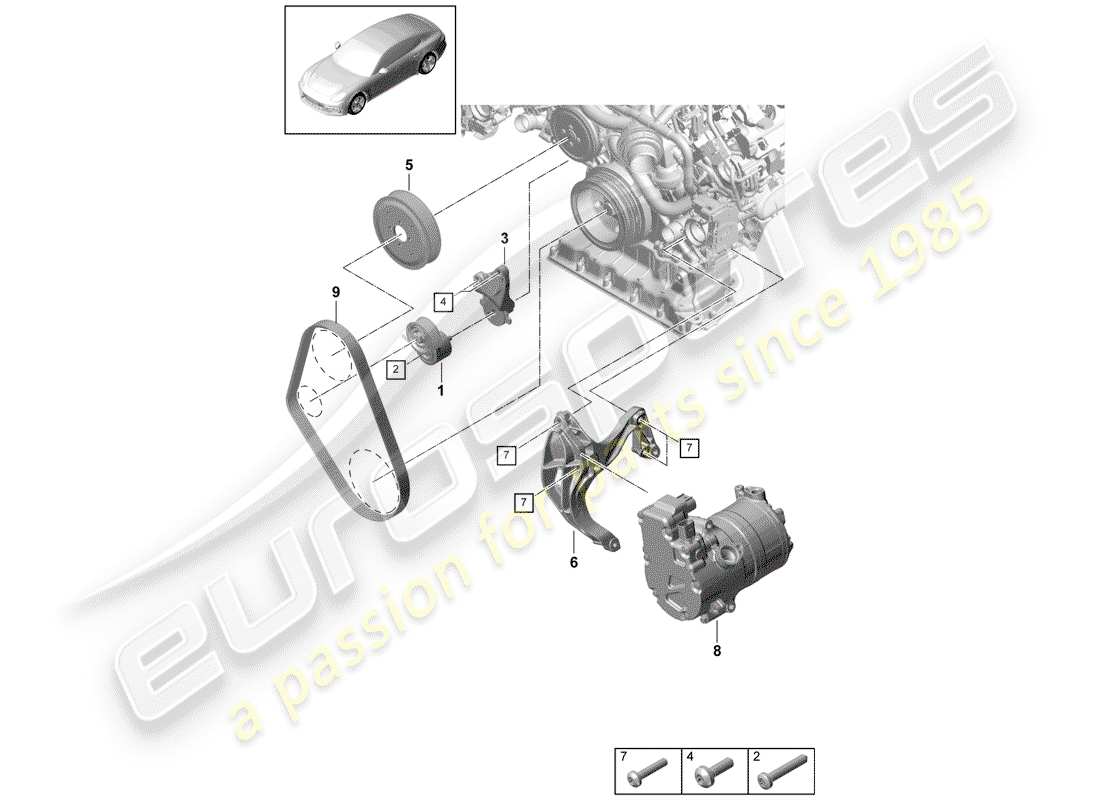 porsche 2017 (panamera 971-1) keilrippenriemen ersatzteildiagramm