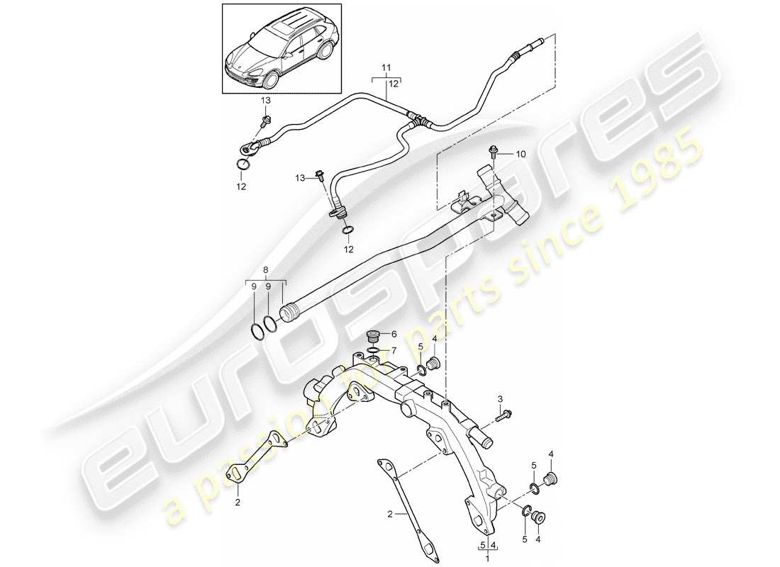 porsche 2016 (cayenne e2 92a) wasserkühlung 1 teilediagramm