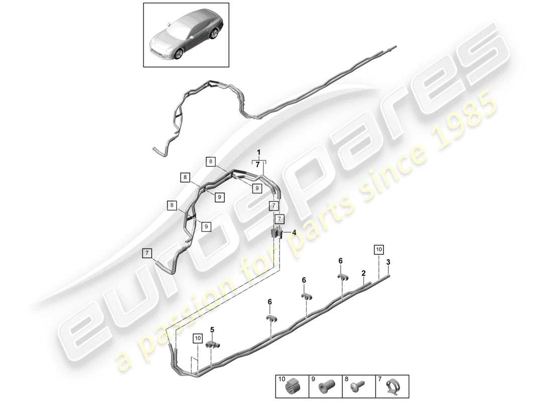 porsche 2020 (panamera 971-1) kühlmittelleitung - ersatzteildiagramm