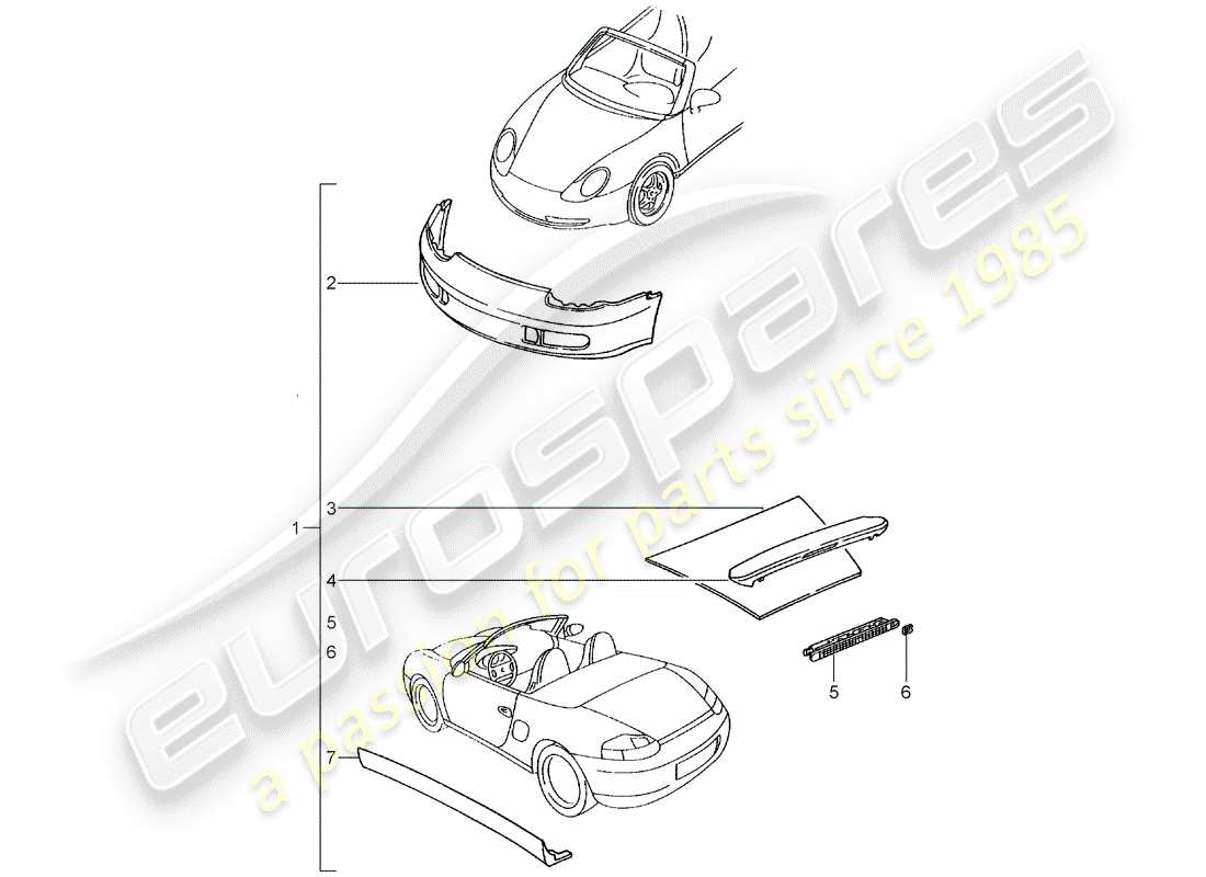 porsche 2007 (tequipment) aerokit-ersatzteildiagramm