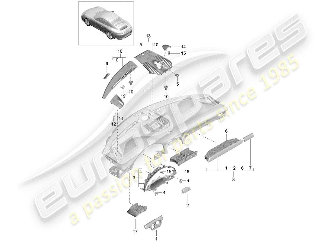 porsche 2019 (991-2) zubehör teilediagramm