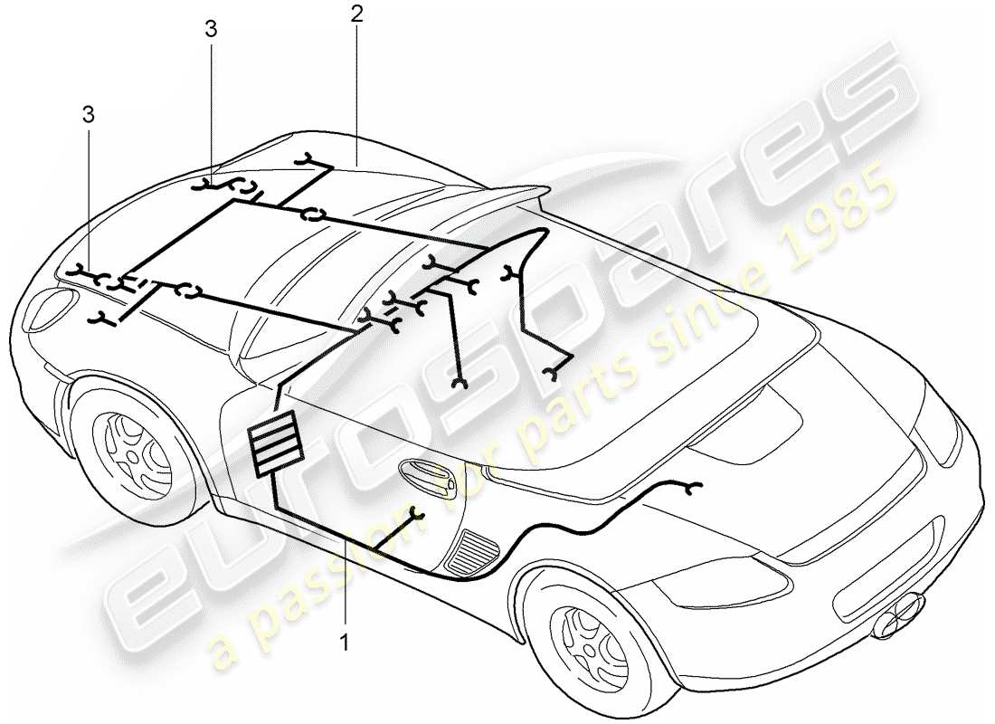 porsche 2012 (987 boxster) kabelbäume teilediagramm