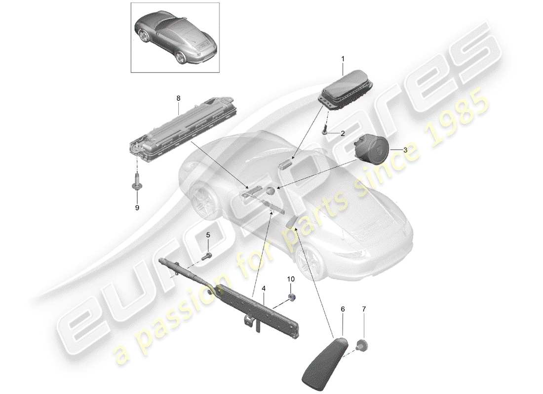 porsche 2016 (991-1) airbag teilediagramm