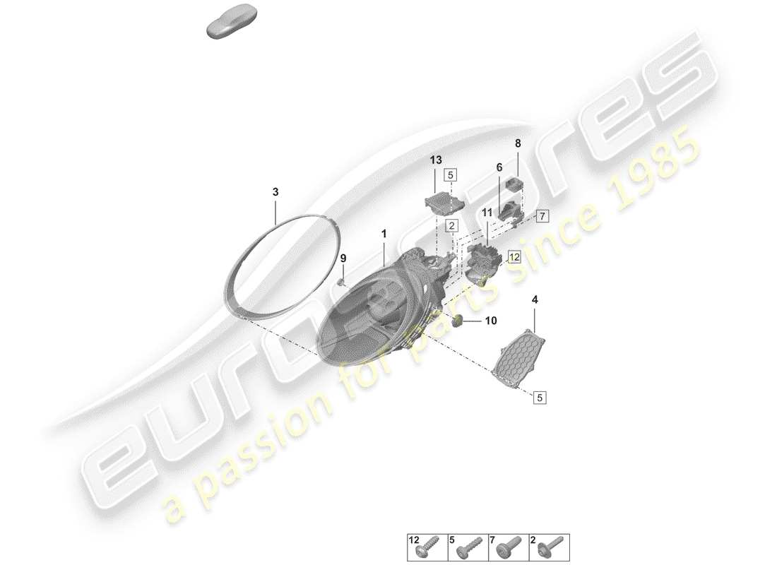 porsche 2019 (992-1) led-scheinwerfer-ersatzteildiagramm
