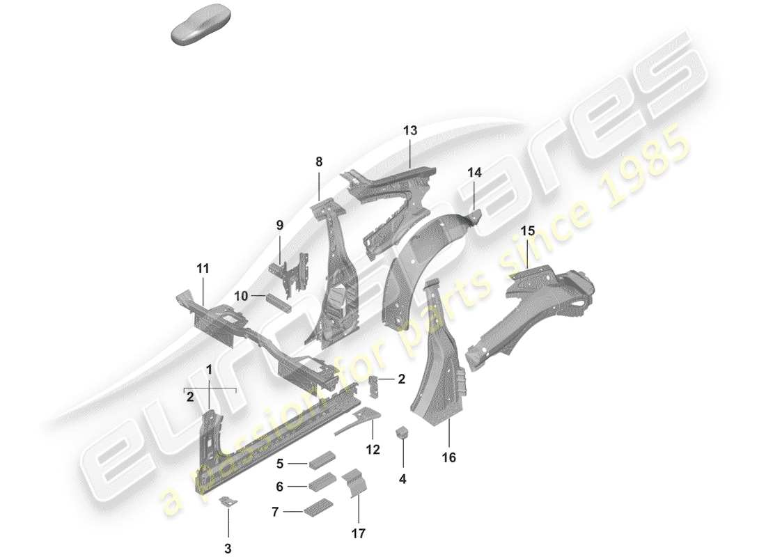 porsche 2020 (992-1) sill-ersatzteildiagramm