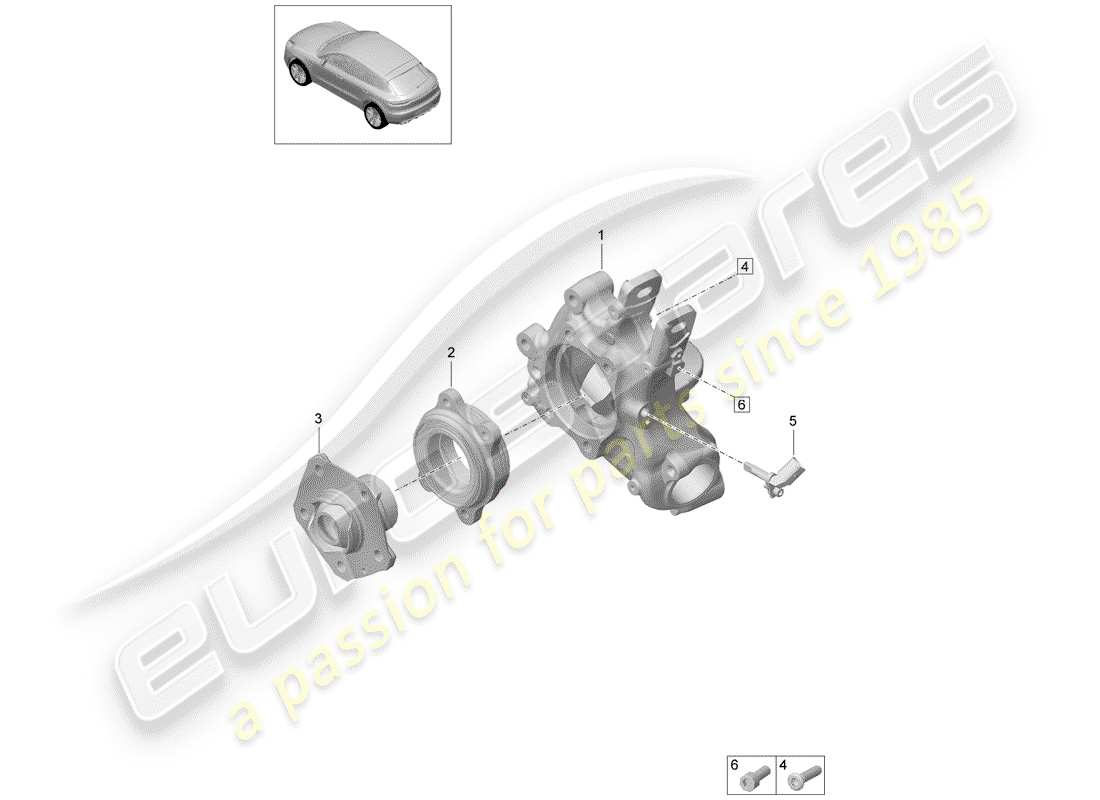 porsche 2020 (macan) radträger ersatzteildiagramm