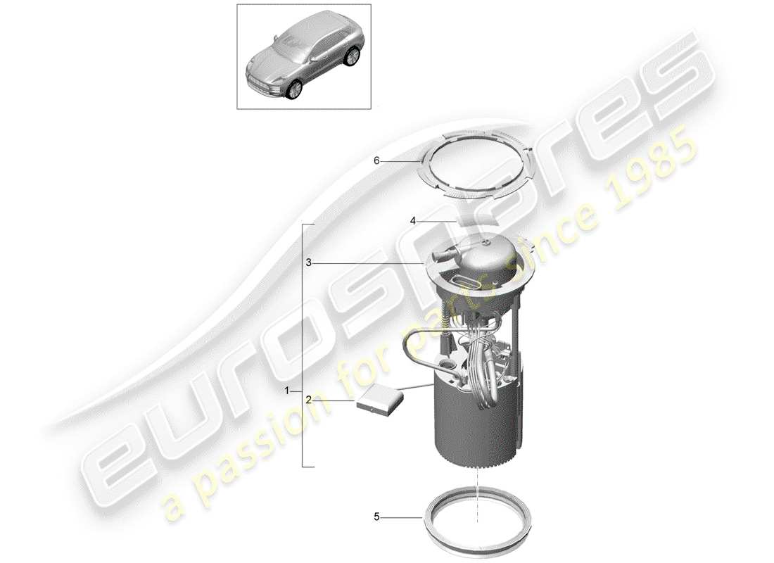 porsche 2019 (macan) kraftstoffpumpe teilediagramm