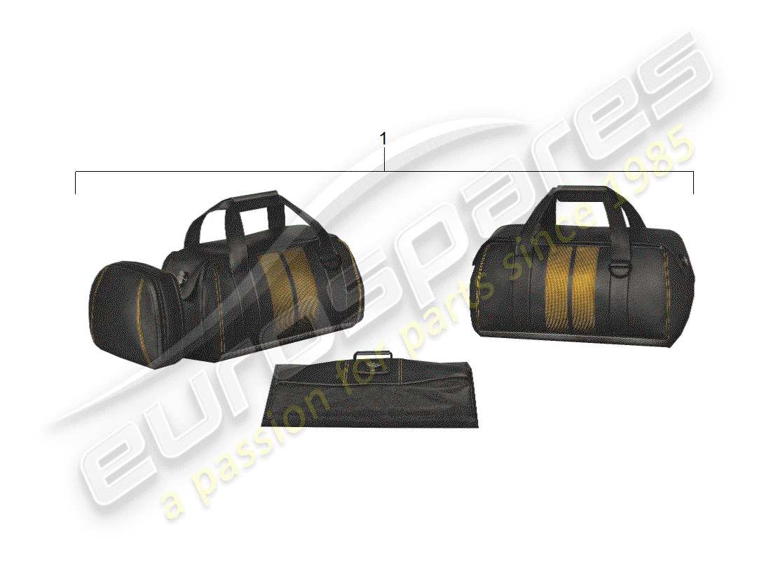 porsche 2018 (tequipment cayenne) reisetaschen-set ersatzteildiagramm