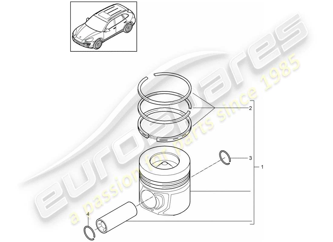 porsche 2016 (cayenne e2 92a) kolben teilediagramm