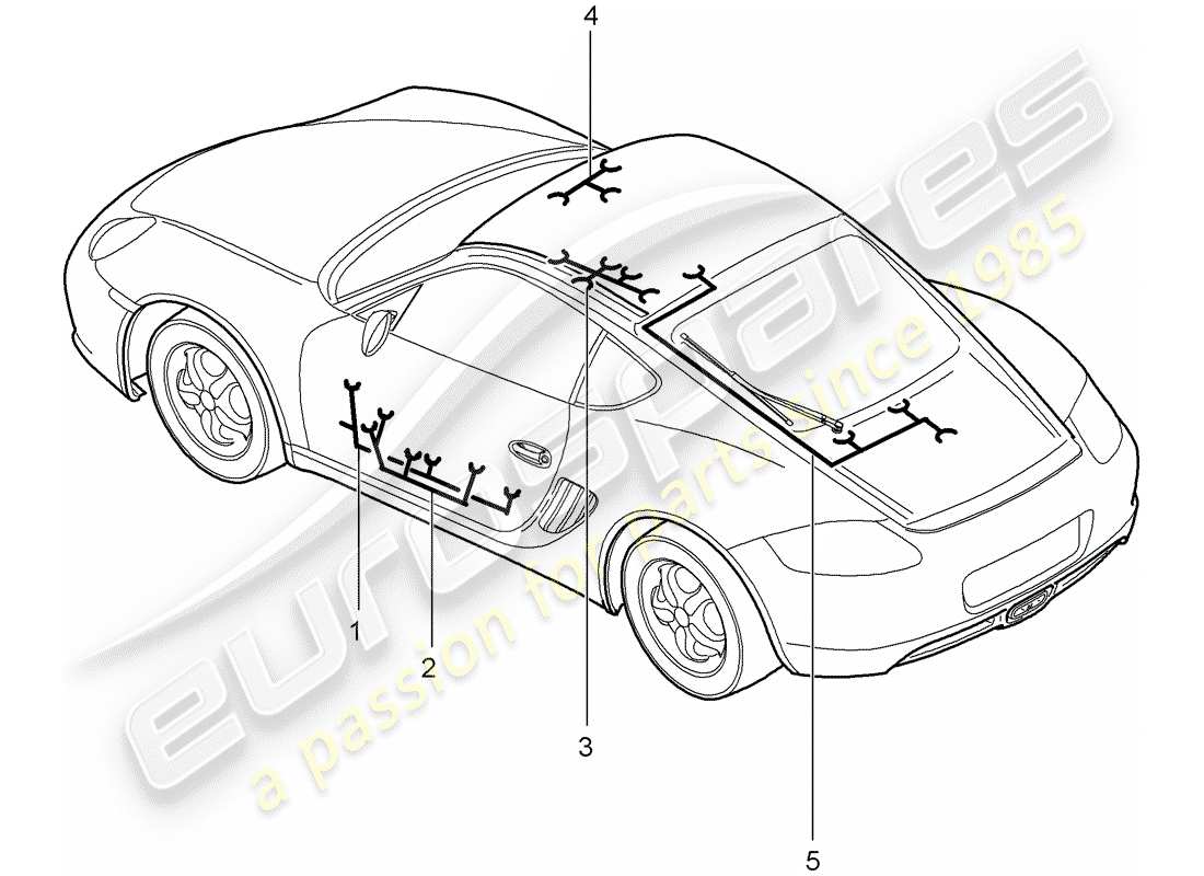 porsche 2012 (987 cayman) kabelbäume ersatzteildiagramm