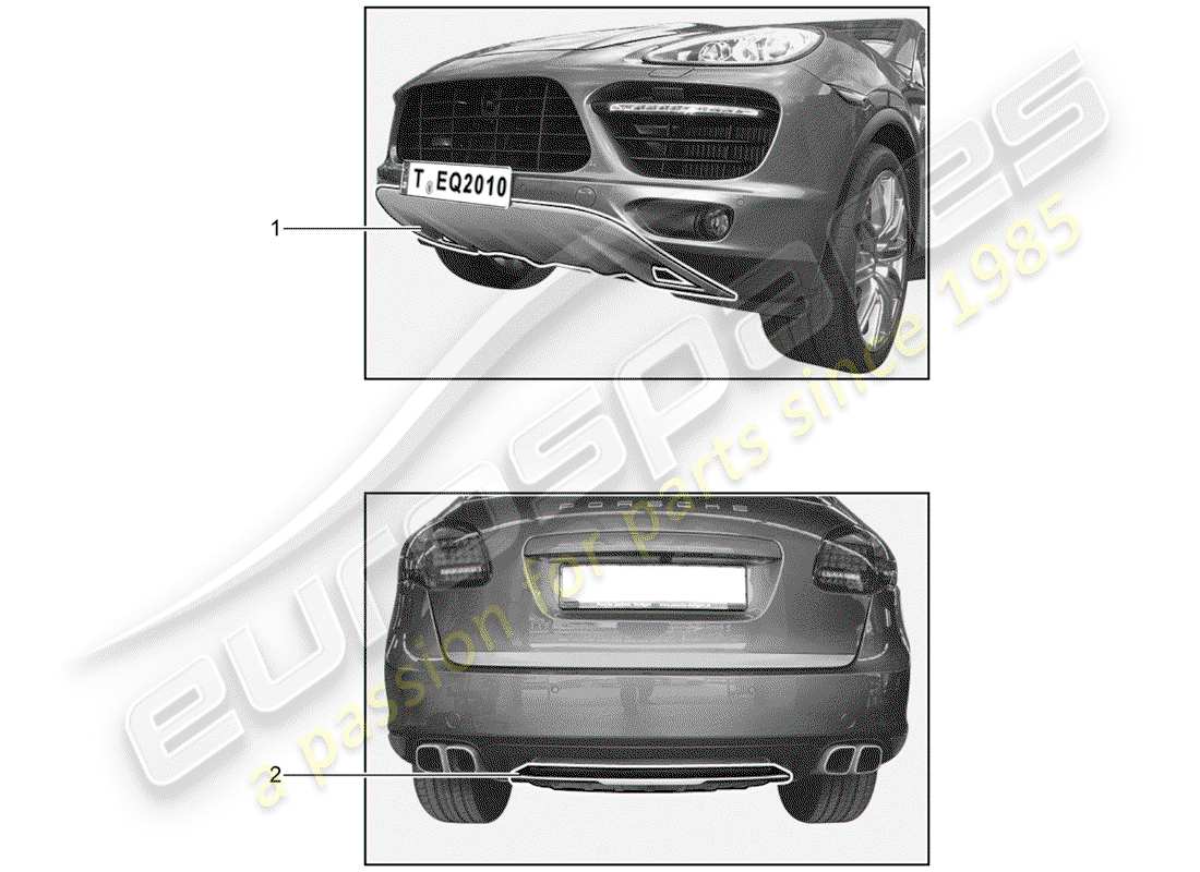 porsche 2011 (tequipment cayenne) abdeckung für stosstange ersatzteildiagramm