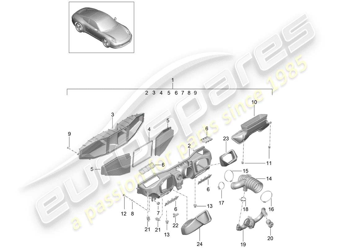 porsche 2015 (991-1) luftfilter - teilediagramm