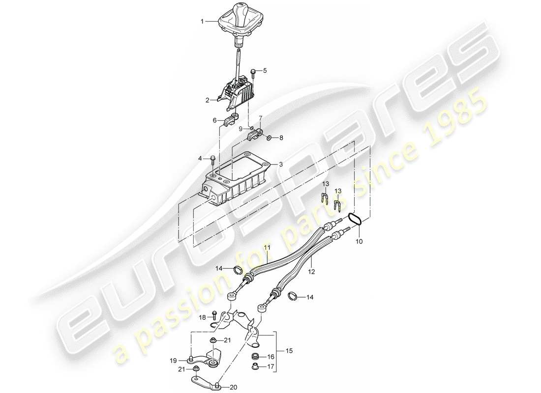 porsche 2007 (cayenne e1 9pa) getriebesteuerung teilediagramm