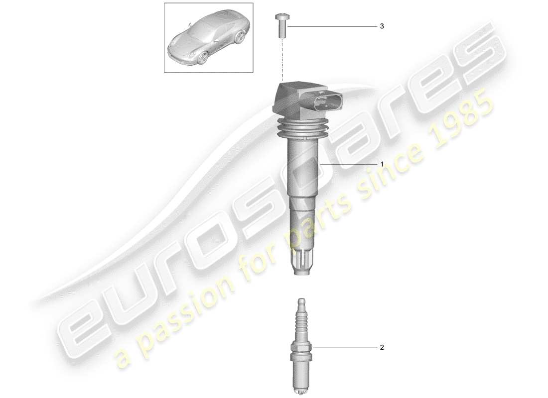 porsche 2014 (991-1) zündsystem teilediagramm